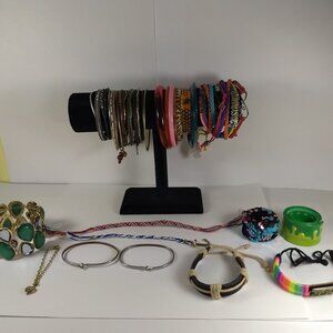 Bracelet Lot Colorful Kidcore Lot 37 Variety of Style Sizes Colors & Materials
